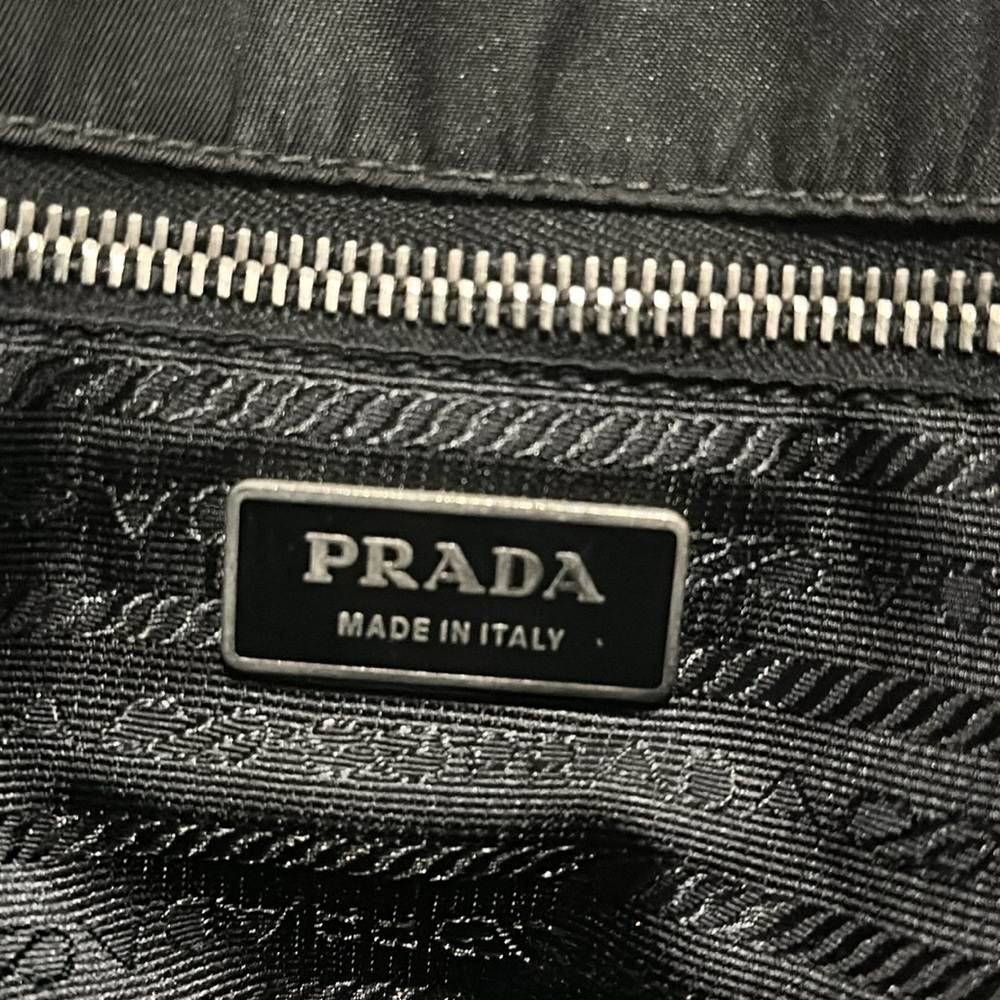 PRADA Black Tessuto Nylon with Silver Hardware Shoulder Bag - Picture 10 of 15